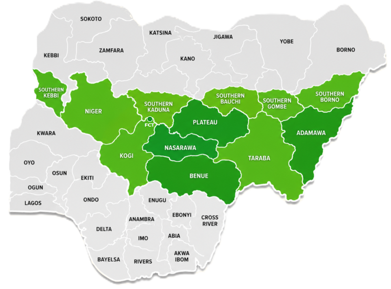 Middle Belt Region Map